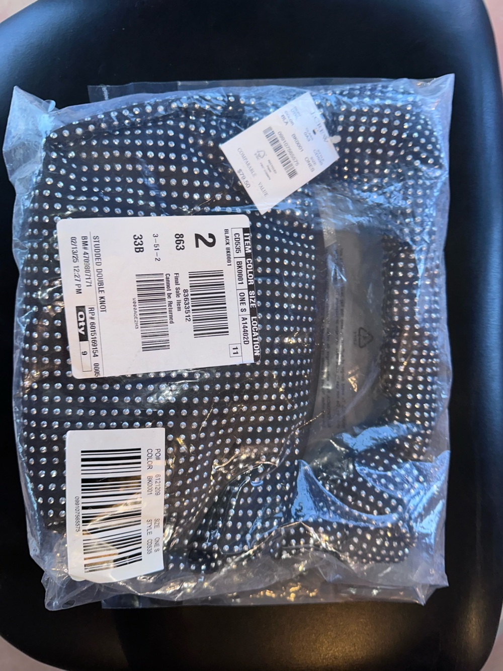 J.Crew Studded Double-Knot Handbag | Silver-Stud Shoulder Bag | NWT - Picture 5 of 6